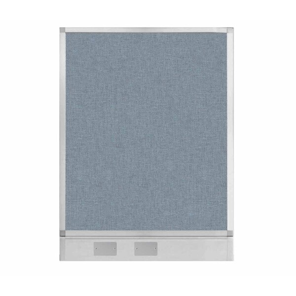 Versare Hush Panel Configurable Cubicle Partition 3' x 4' Powder Blue Fabric w/ Cable Channel 1855304 - main